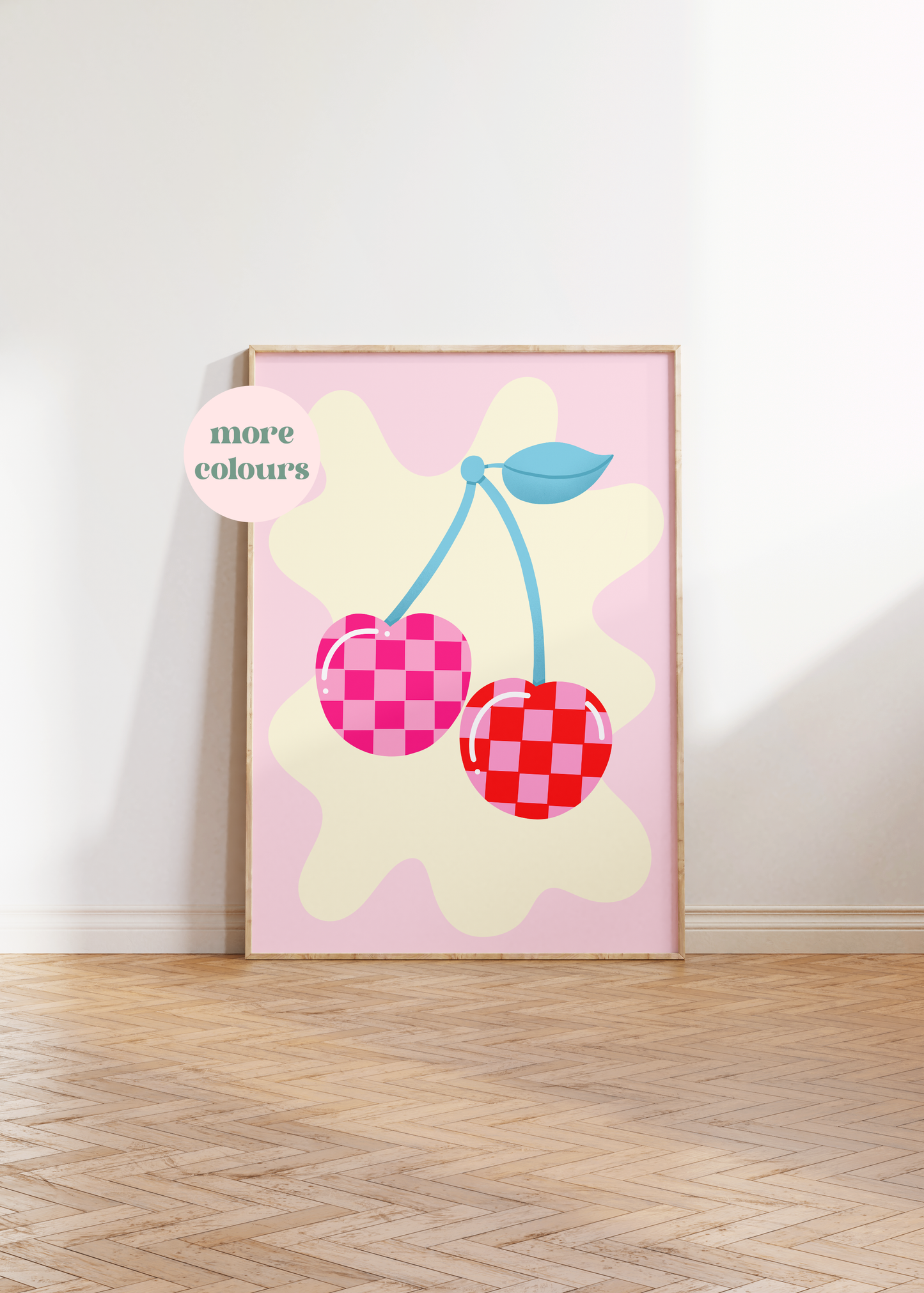 Checkerboard Cherries Print