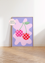 Load image into Gallery viewer, Checkerboard Cherries Print
