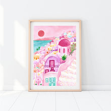 Load image into Gallery viewer, Pink Santorini Print
