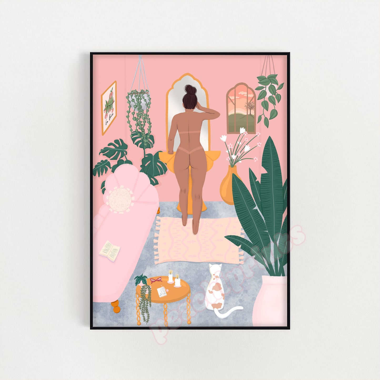 Plant Woman Bathroom II Print