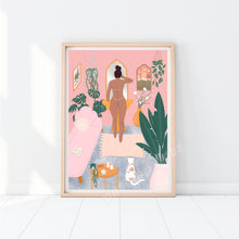 Load image into Gallery viewer, Plant Woman Bathroom II Print
