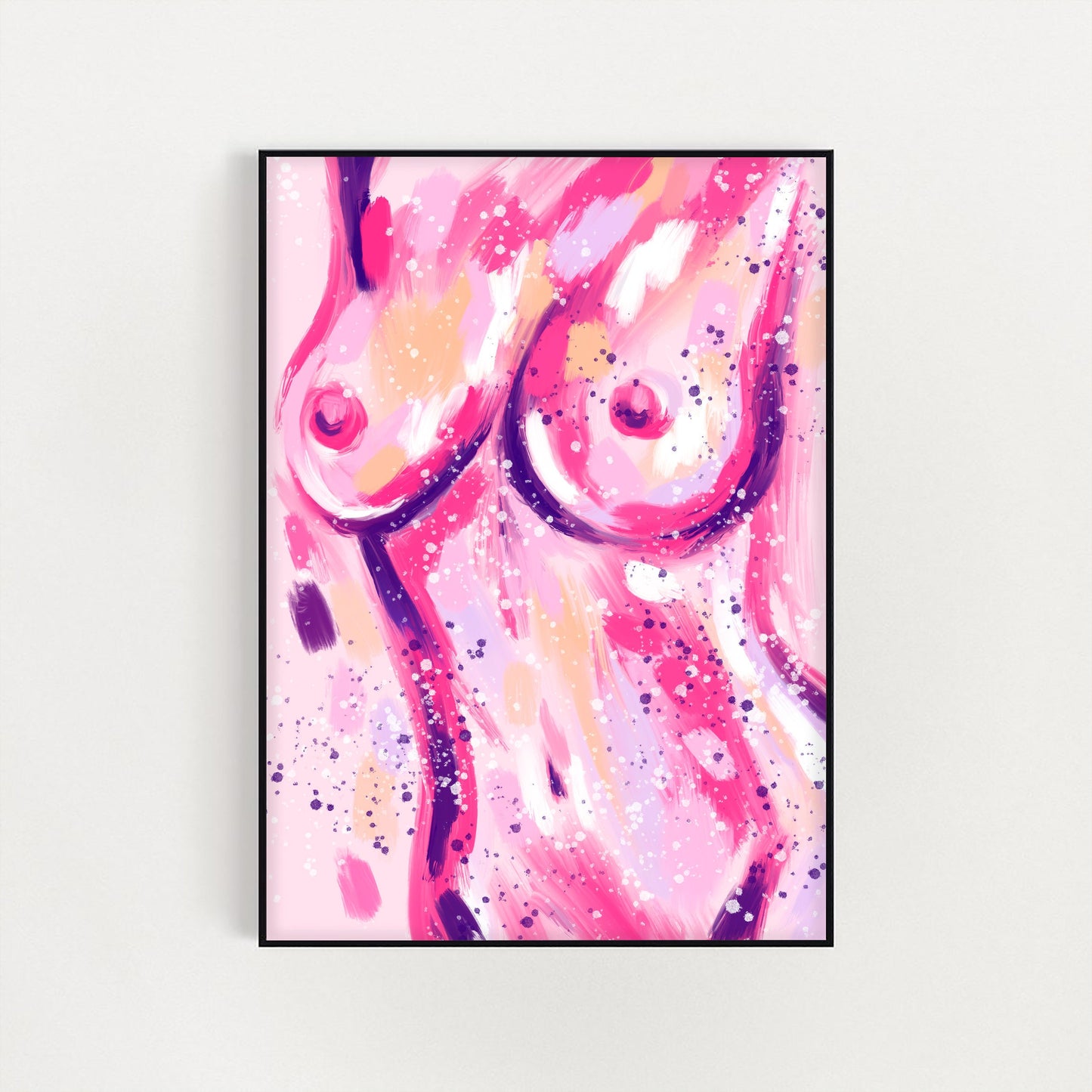 Pink Painted Boobs Print