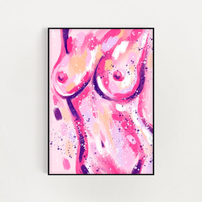 Pink Painted Boobs Print