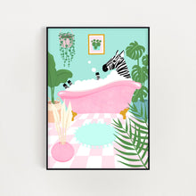 Load image into Gallery viewer, Zebra Bath Mint Print
