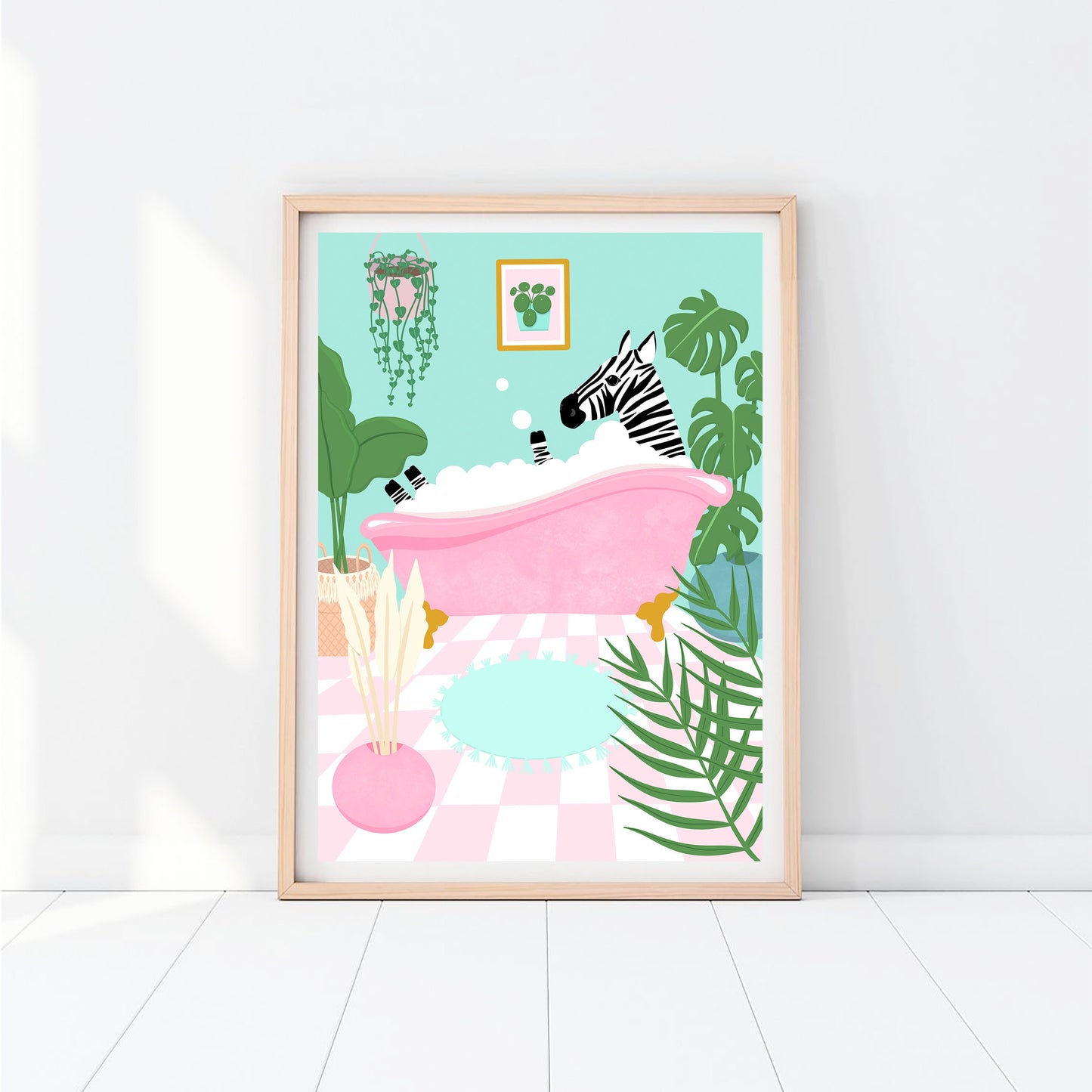 Zebra Bath Mint Print