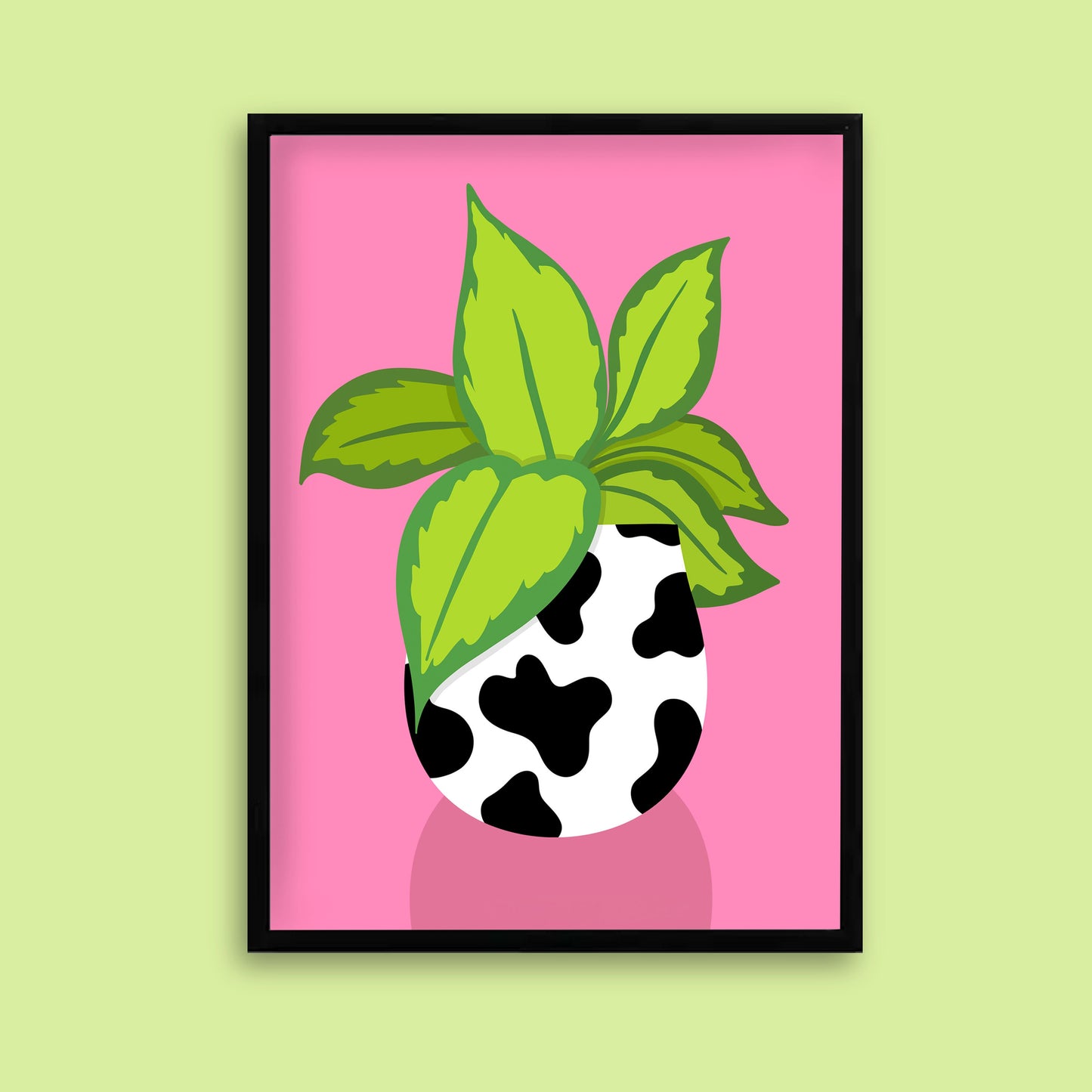 Cow Pot Plant Print