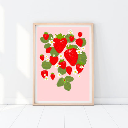 Botanical Strawberries Print