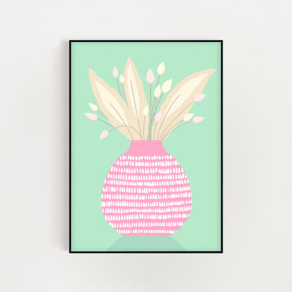 Pink Vase Pampas
