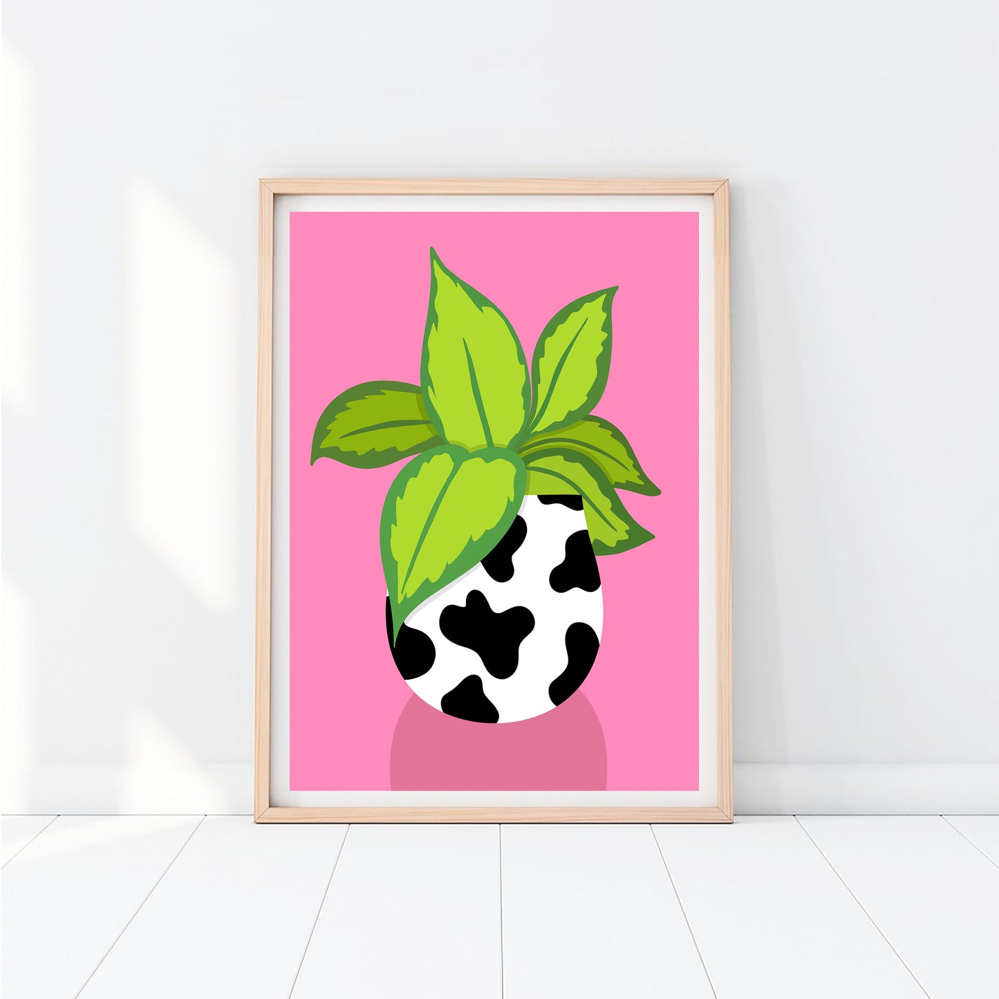 Cow Pot Plant Print