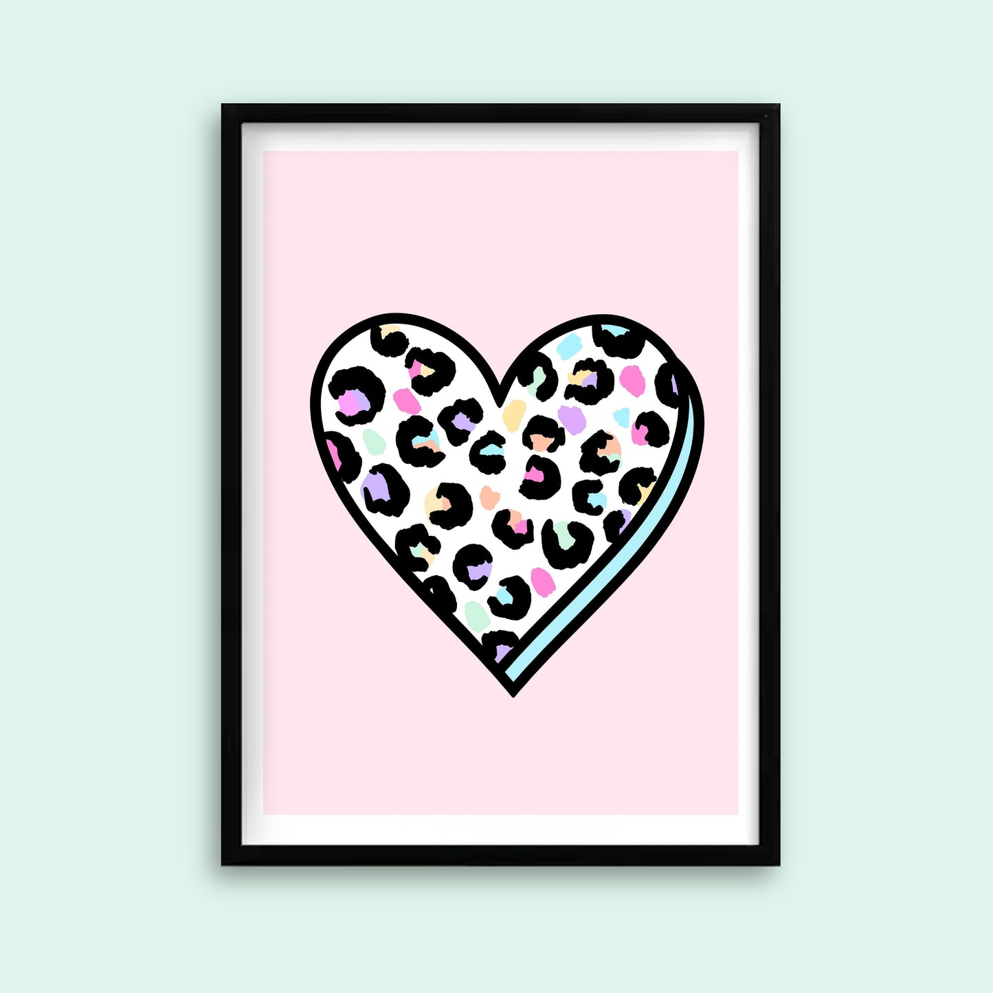 Nude Leopard Heart Print