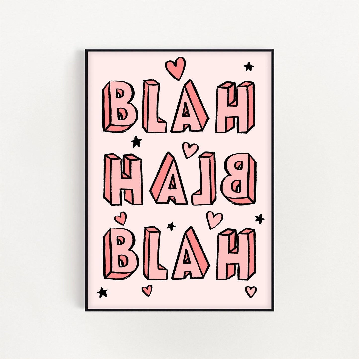 Blah Blah Blah Pink Print