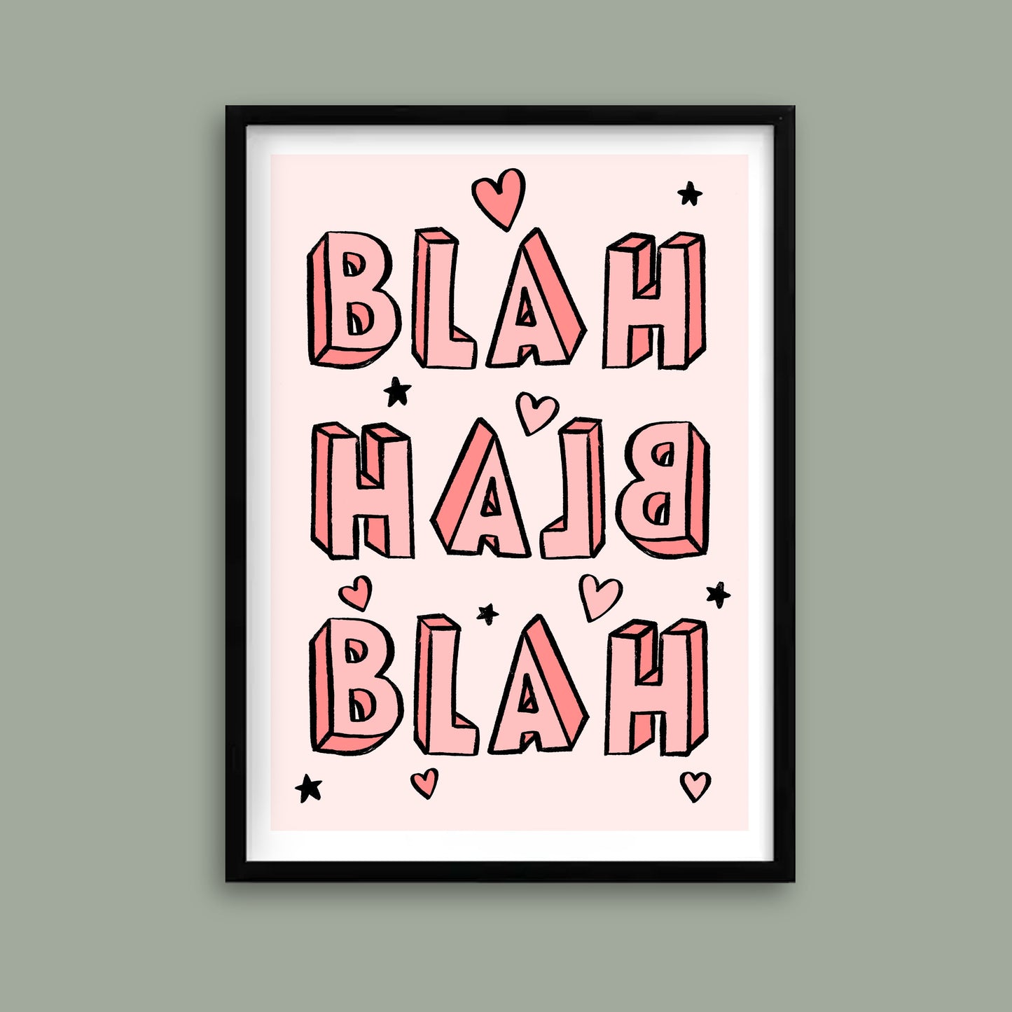 Blah Blah Blah Pink Print