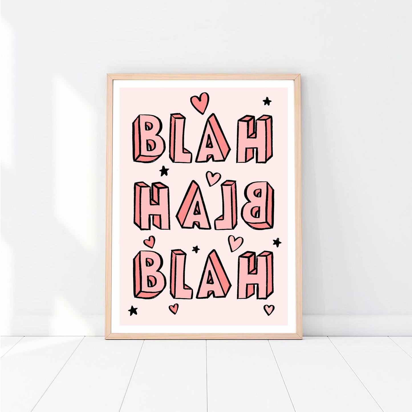 Blah Blah Blah Pink Print