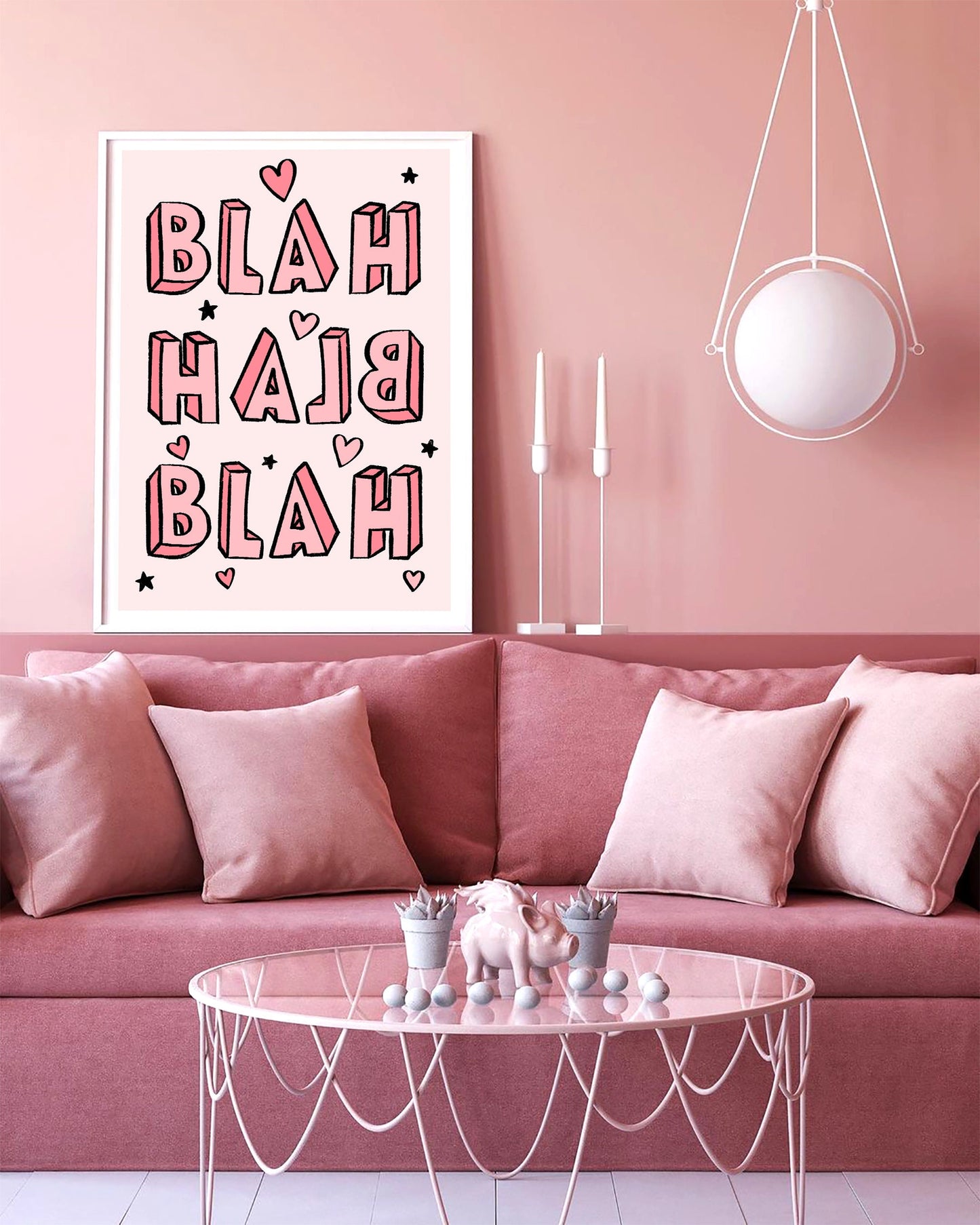 Blah Blah Blah Pink Print