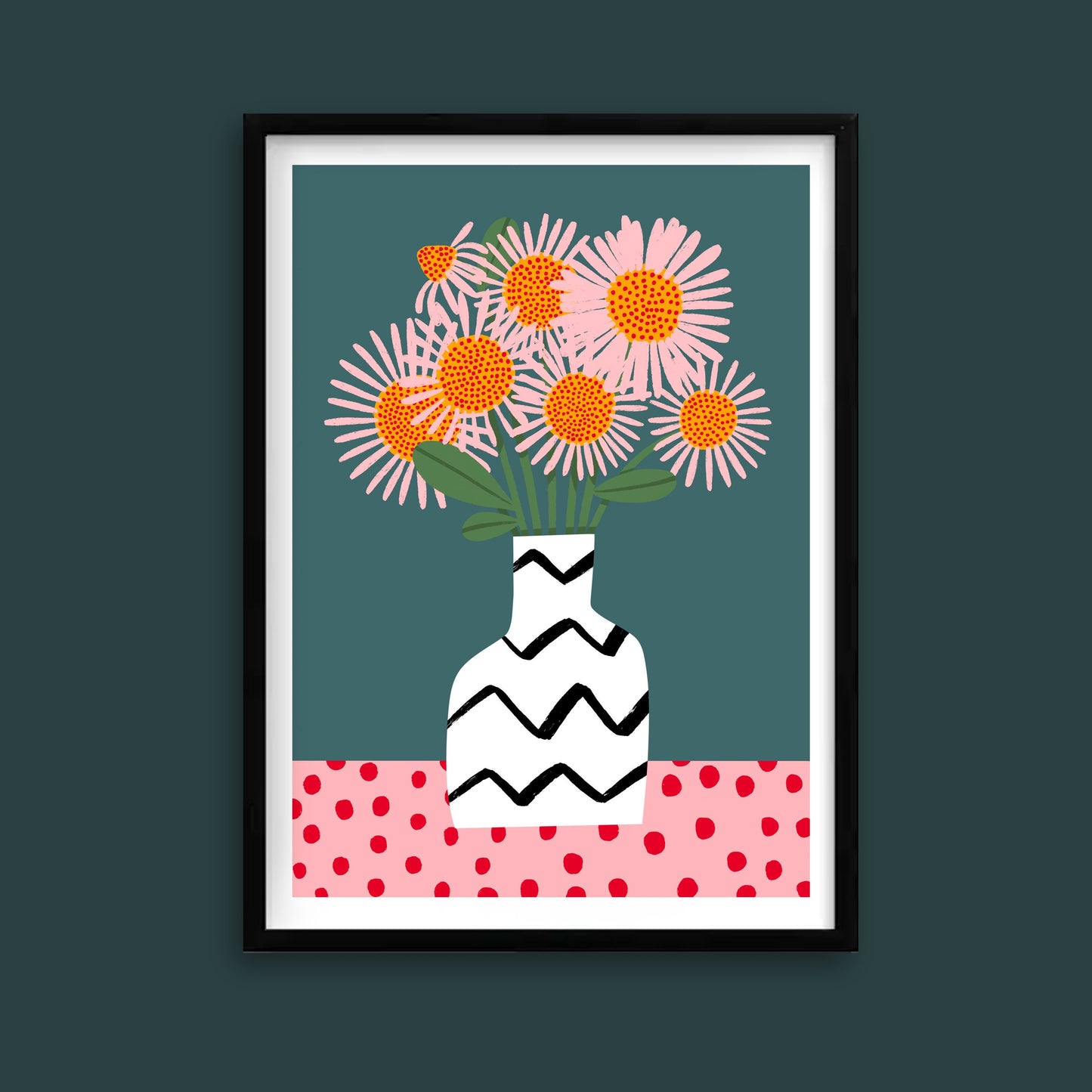 Abstract Stripe Vase Print