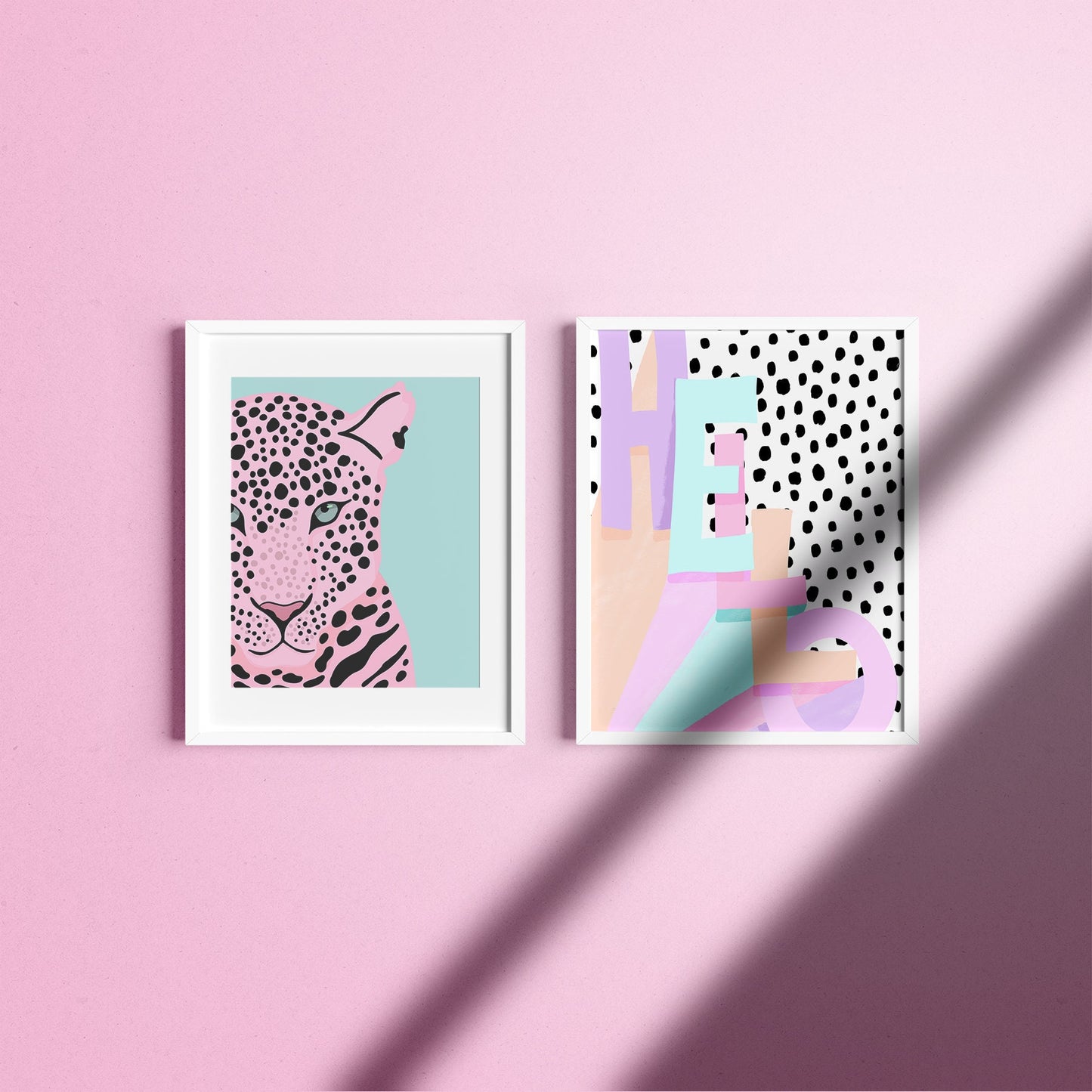 Hello Pastel Rainbow Spots Print