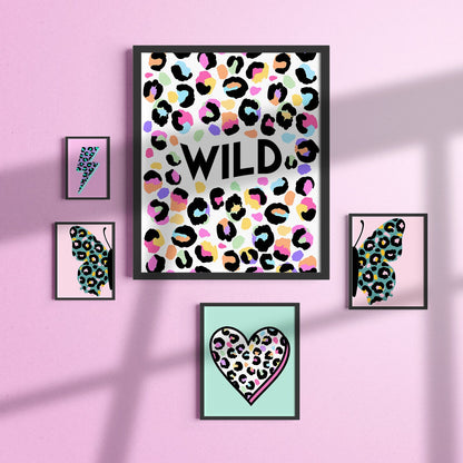 Pink Leopard Lightning Bolt Print