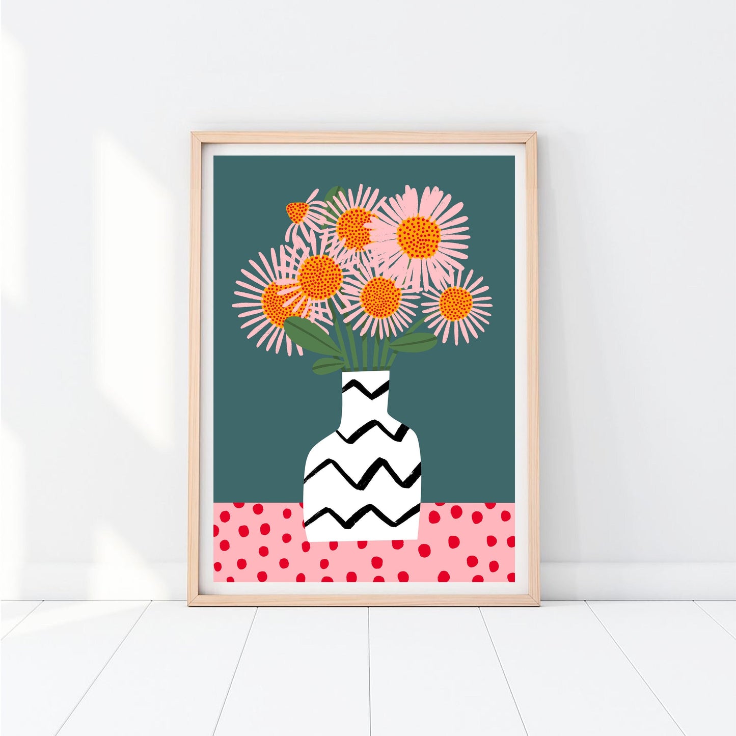 Abstract Stripe Vase Print