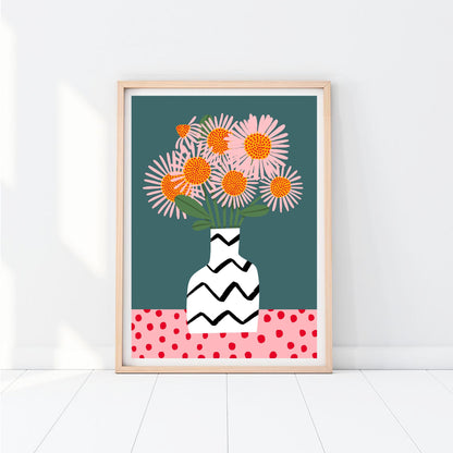 Abstract Stripe Vase Print