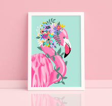 Load image into Gallery viewer, Floral Flamingo Crown Print
