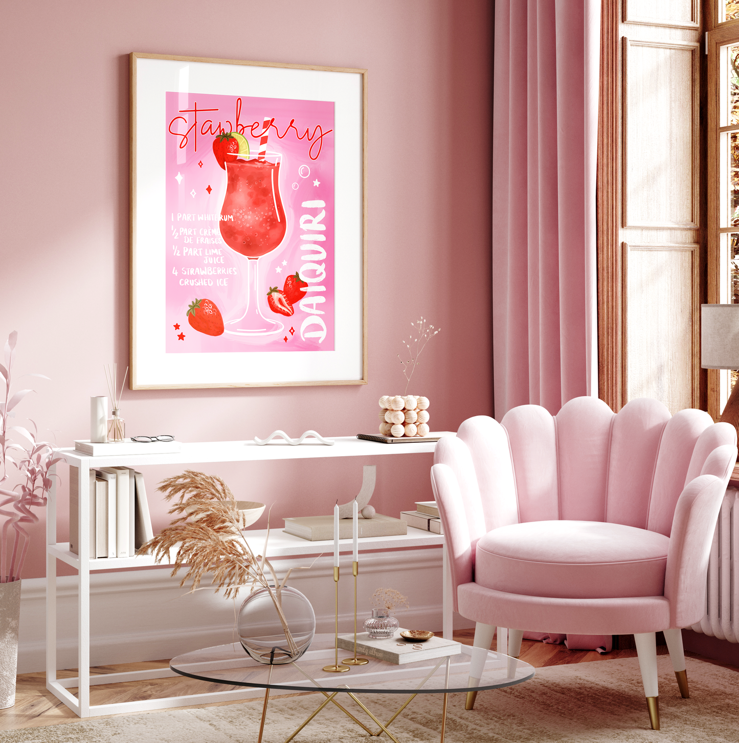 Strawberry Daiquiri Cocktail Print