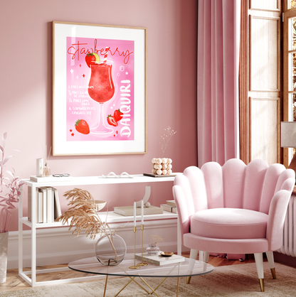 Strawberry Daiquiri Cocktail Print